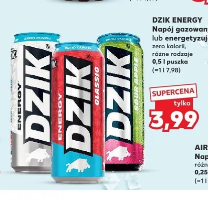 Napój energetyzujący Dzik Energy Sour Apple promocja w Kaufland