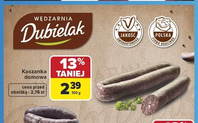 Kaszanka domowa Dubielak promocja w Carrefour