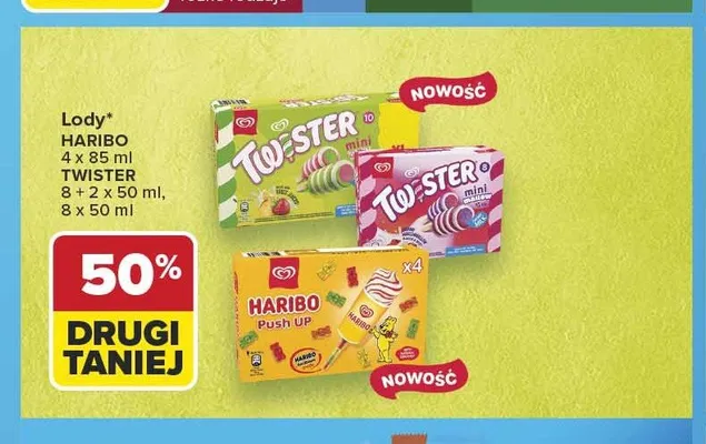 Lody Haribo Push Up 4-pak promocja w Carrefour
