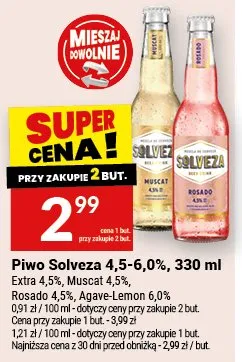 Piwo Solveza 4,5-6,0% Extra Muscat Agave-Lemon Rosado promocja w Twój Market