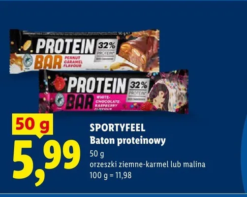 Baton proteinowy malina Sportyfeel promocja w Lidl