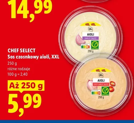 Sos czosnkowy aioli Chef Select XXL promocja w Lidl
