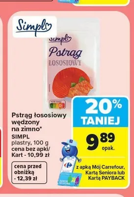 Pstrąg łososiowy wędzony na zimno Simpl promocja w Carrefour