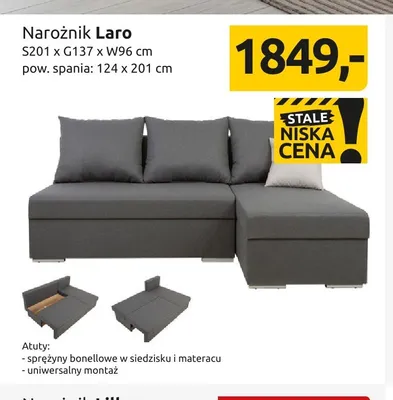 Narożnik Laro promocja w Black Red White