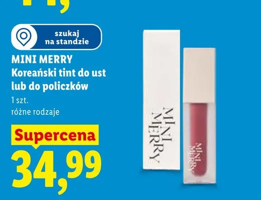 Koreański tint do ust MINI MERRY promocja w Lidl