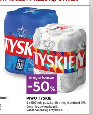 Piwo bezalkoholowe Tyskie Zero 4-pak promocja w Stokrotka