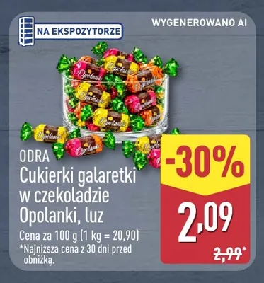 Cukierki galaretki w czekoladzie Opolanki luz Odra promocja w Aldi