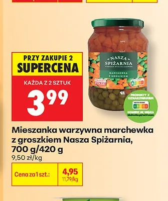 Mieszanka warzywna marchewka z groszkiem Nasza Spiżarnia promocja w Biedronka