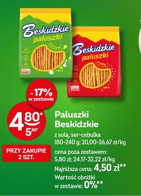 Paluszki z solą Beskidzkie promocja w Żabka