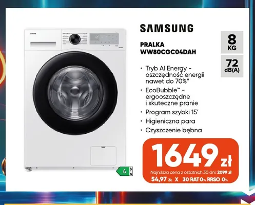 Pralka WW80CGC04DAH Samsung promocja w Max Elektro