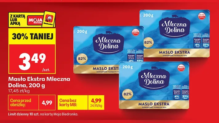 Masło ekstra  promocja w Biedronka