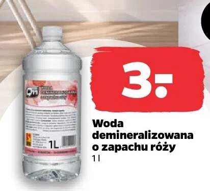 Woda demineralizowana o zapachu róży promocja w Netto