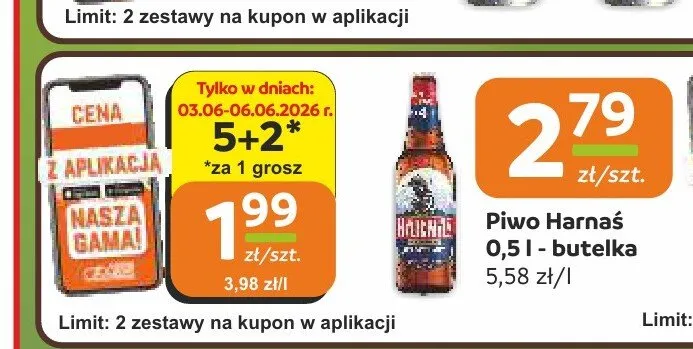 Piwo Harnaś Jasne Pełne promocja w Społem Częstochowa