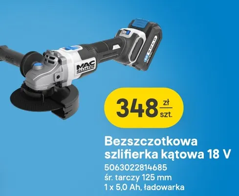 Bezszczotkowa szlifierka kątowa Mac Allister promocja w Castorama