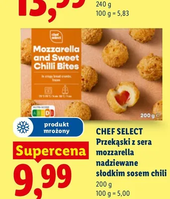 Przekąski z sera mozzarella nadziewane słodkim sosem chili Chef Select promocja w Lidl