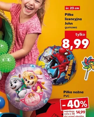 Piłka licencyjna gumowa John śr. 23cm promocja w Kaufland