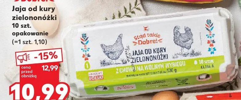 Jaja od kury zielononóżki promocja w Kaufland