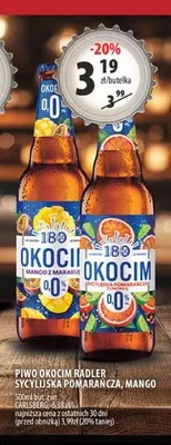 Piwo bezalkoholowe Okocim Radler Mango z Marakują promocja w Arhelan