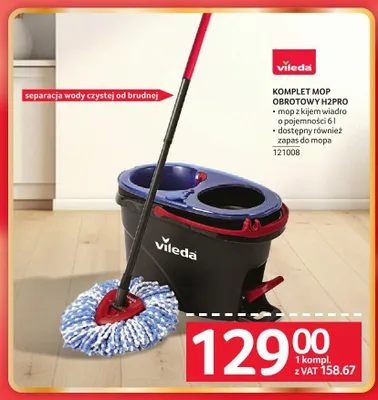 Komplet mop obrotowy Vileda H2PRO promocja w Selgros