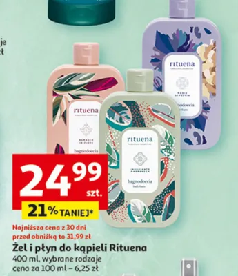 Żel i płyn do kąpieli Rituena promocja w Auchan