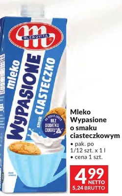 Mleko Wypasione o smaku ciasteczkowym Mlekovita promocja w Makro