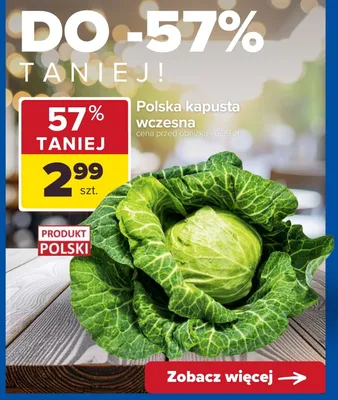 Kapusta wczesna polska promocja w Carrefour