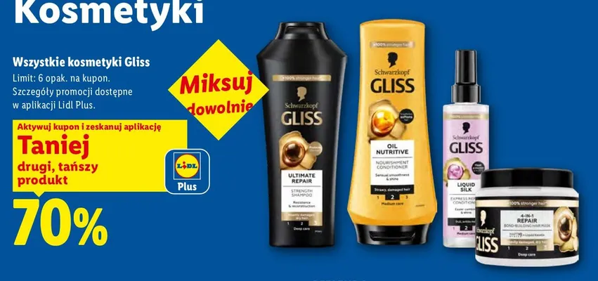 Szampon do włosów Schwarzkopf Gliss Ultimate Repair promocja w Lidl