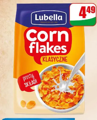 Płatki kukurydziane Corn Flakes Lubella promocja w Dino