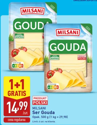 Ser zółty gouda Milsani promocja w Aldi