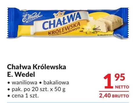 Chałwa Królewska E. Wedel waniliowa bakaliowa promocja w Makro