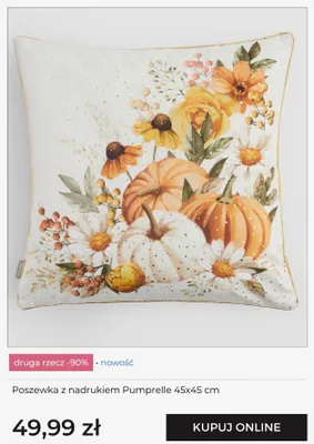 Poszewka z nadrukiem Pumprelle Home&You 45x45 cm promocja w home&you