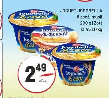 Jogurt Jogobella 8 Zbóż Zott promocja w Sedal