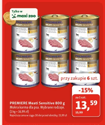 Mokra karma dla psa Meati Sensitive Premiere promocja w MAXI ZOO