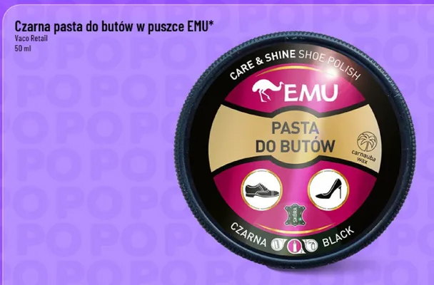 Czarna pasta do butów w puszce promocja w POLOmarket