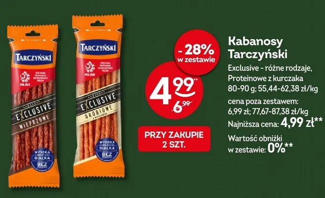 Kabanosy Tarczyński Proteinowe z kurczaka promocja w Żabka