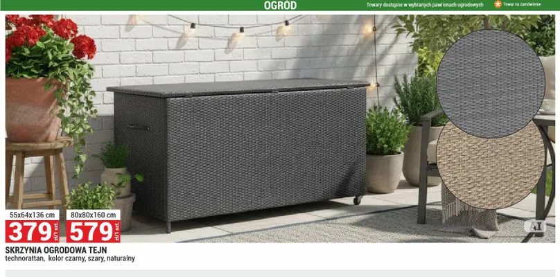 Skrzynia ogrodowa Tejn 55x64x136 cm promocja w Merkury Market