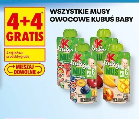 Mus owocowy Kubuś Baby owoce bezczelne promocja w Biedronka