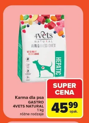 Karma dla psa 4vets Natural Hepatic promocja w Carrefour