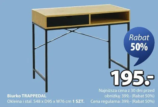 Biurko TRAPPEDAL promocja w Jysk