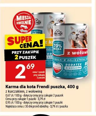 Karma dla kota Frendi puszka z wołowiną promocja w Twój Market