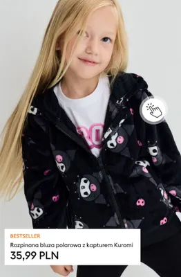 Rozpinana bluza polarowa z kapturem Kuromi promocja w Sinsay
