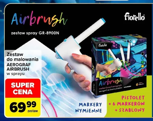 Zestaw do malowania aerograf Airbrush w sprayu GR-8900N Fiorello promocja w Carrefour