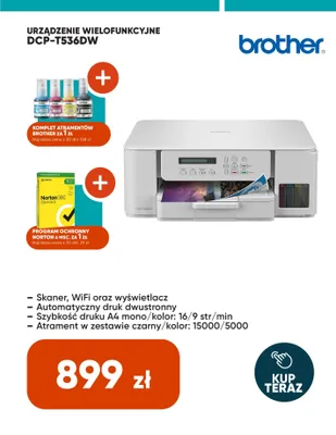 Urządzenie wielofunkcyjne Brother DCP-T536DW promocja w Max Elektro