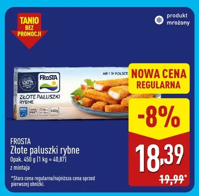 Złote paluszki rybne z mintaja Frosta promocja w Aldi