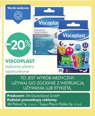 Plastry opatrunkowe Viscoplast promocja w Super-Pharm