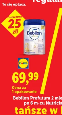 Mleko następne po 6m-cu Bebilon Profutura 2 Nutricia promocja w Lidl