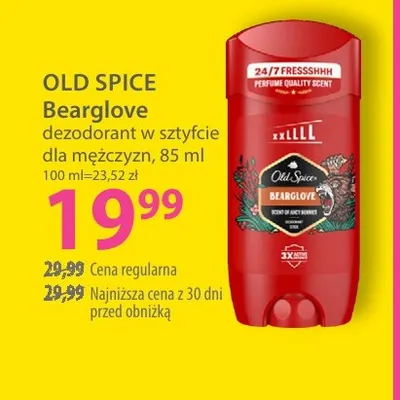 Dezodorant w sztyfcie dla mężczyzn Bearglove Old Spice promocja w Hebe