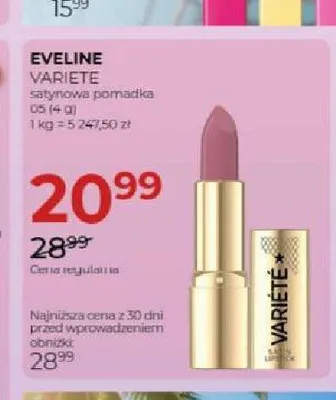 Satynowa pomadka Eveline Variete promocja w Drogerie Jawa