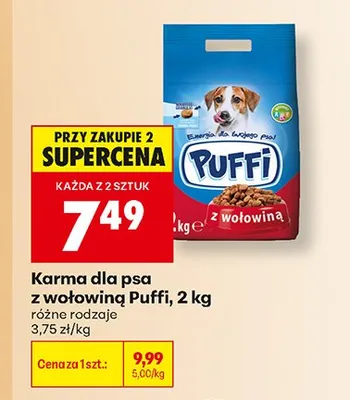 Karma dla psa z wołowiną Puffi promocja w Biedronka