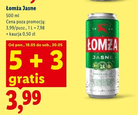 Piwo Łomża Jasne promocja w Lidl